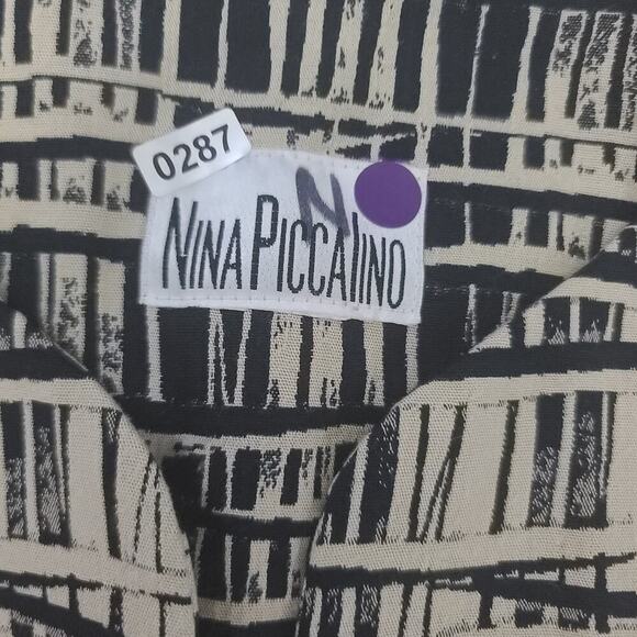 Nina Piccalino dog show ladies Jacket beige/black abstract print Size Large - Picture 8 of 9